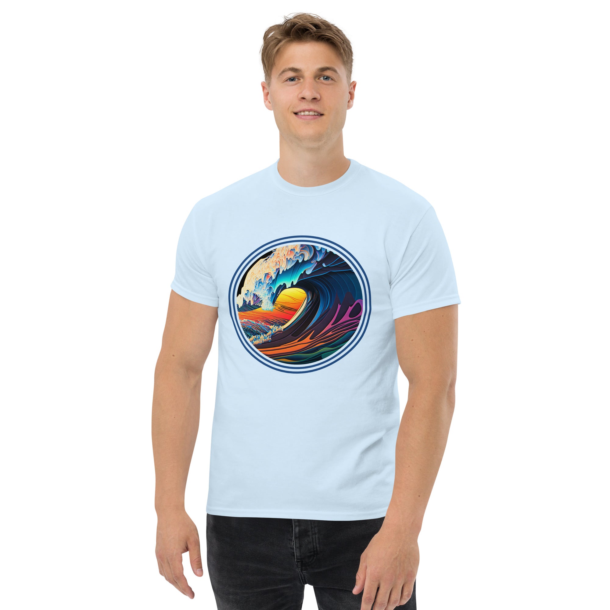 Men's Classic Cotton T-Shirt- Artistic Wave - Surf Collection