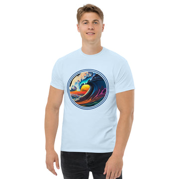 Men's Classic Cotton T-Shirt- Artistic Wave - Surf Collection