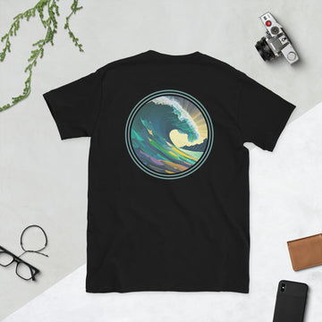 T-Shirt Blue and Green Wave - Artistic - Surf Collection - Women