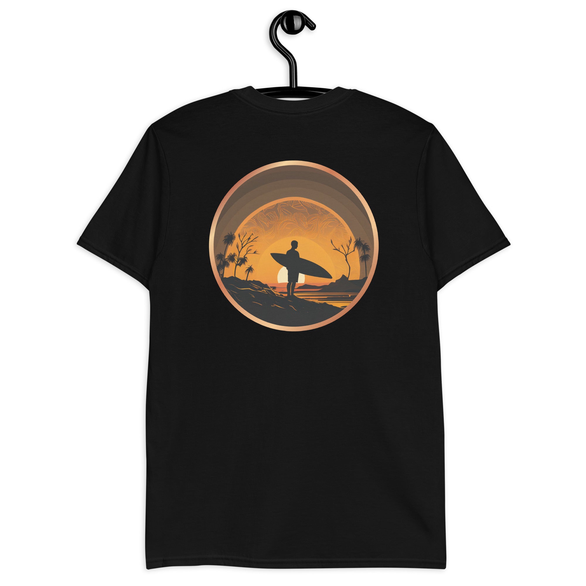 T-Shirt - Orange Sunset with Surfer