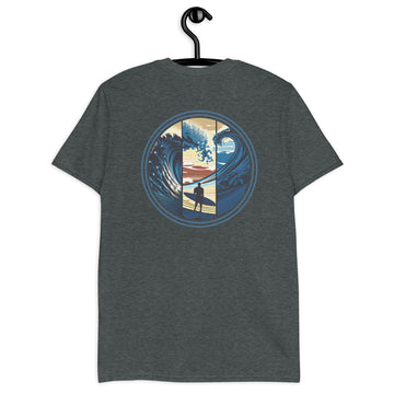 T-Shirt Surfer Blue Mountain and Waves