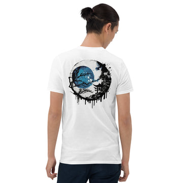 T-Shirt Japanese Blue Moon and Temple